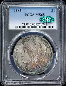 1885-P $1 モルガン シルバー ダラー PCGS MS 65 CAC |非流通 UNC BU