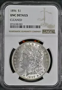 1896 モーガン シルバー ダラー認定 (NGC UNC 詳細クリーニング済み) $1 米国造幣局フィラデ