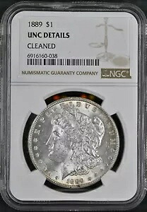 1889 モーガン シルバー ダラー認定 (NGC UNC 詳細クリーニング済み) $1 米国造幣局フィラデ