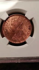 1880年 (C) カルカッタ インディア 1/4 アンナ NGC MS63 RB ゴージャスチョイス UNC RB *1356* 45,045円