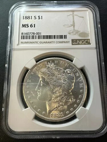 1881 S MORGAN シルバー ダラー NGC MS 61 | UNC BU MS61 セミPL スパークラー ホワイト