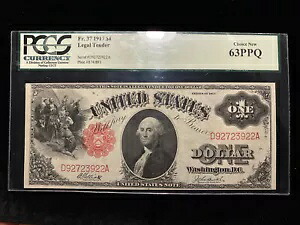 1917 $1 法定通貨ソーホース ラージサイズ紙幣 レッドシール UNC CU PCGS 63 EPQ PPQ