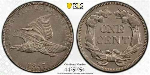 レア ヴィンテージ 1857 フライング イーグル スモール セント *PCGS UNC* 迅速な送料無料!!!｜WORLD RESOURCE【QUEEN店】