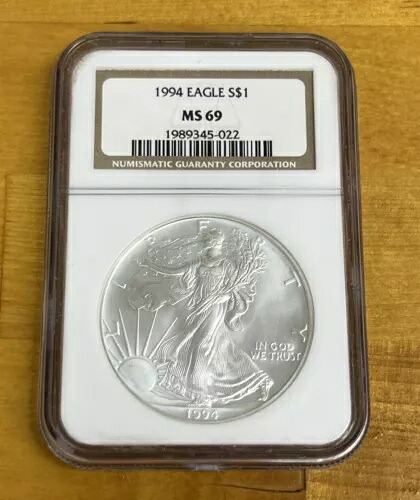 1994 $1 アメリカン シルバー イーグル NGC MS 69 |未流通 UNC BU|WORLD RESOURCE【QUEEN店】