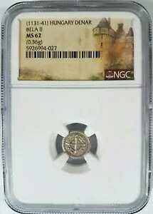 ハンガリー王ベラ 2 世 NGC MS 62 盲目のベラ 1131-1141 ディナール銀貨|WORLD RESOURCE【QUEEN店】