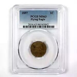 1857 フライング イーグル セント MS 63 PCGS 銅ニッケル ペニー 1c Unc SKU:I9187|WORLD RESOURCE【QUEEN店】