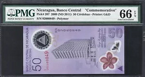 2009 (ND 2011) ニカラグア 50 コルドバス P-207 PMG 66 UNC 等級紙幣 40,755円