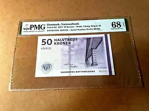 デンマーク 50 クローネ 2013 P 65 f 素晴らしい宝石 UNC PMG 68 EPQ