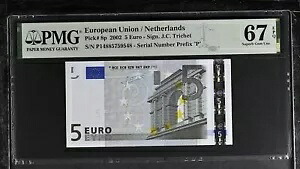 ユーロ 5 ユーロ オランダ 2002 P 8 p 素晴らしい宝石 UNC PMG 67 EPQ