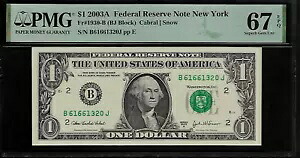 US 1 ドル 2003A PMG 67 EPQ UNC Fr #1930-B FRN ニューヨーク
