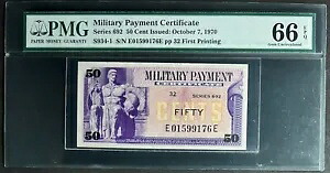 NQC 1970 シリーズ 692 50 セント軍事支払証明書 - PMG Gem Unc 66 EPQ