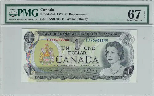 1973 BC-46aA-i $1 Law/Bou SN#*EAX 0602944 PMG SUPERB GEM UNC 67 EPQ (スチール)