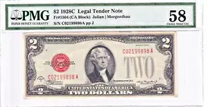 1928-C $2 法定通貨紙幣 レア CA ブロック PMG Choice AU 58 #C02199898A