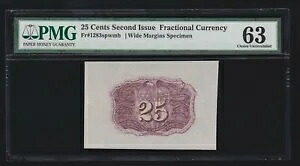 US 25c 端数通貨紙幣見本 spwmb FR 1283sp PMG 63 Ch CU
