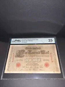 PMG ドイツ、帝国銀行券 1000 マルク紙幣 1903 p23 VF25