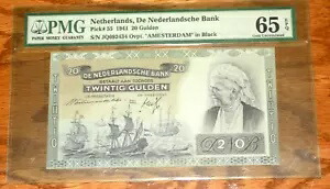 オランダ 20 グルデン 1941 PMG 65 EPQ GEM UNC P#55 オランダ銀行オランダ紙幣