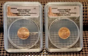 2009-D/P - MS67RD リンカーン セント 初版 / プレジデンシー レッド ANACS Unc 45,045円