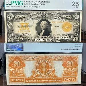 1922年 20ドル金券 PMG VERY FINE 25 FR#1187 ラージサイズ｜WORLD RESOURCE【QUEEN店】