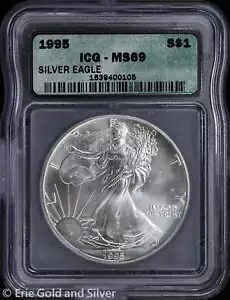 1995 $1 アメリカン シルバー イーグル ICG MS 69 |未流通 UNC BU