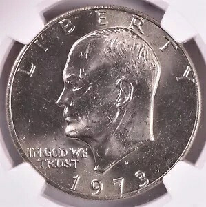 1973-D アイゼンハワー ドル - NGC MS66 - グレーシート入札で開始