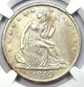 1849-O シーテッド リバティ ハーフダラー 50C - NGC 未流通詳細 (MS UNC) - レア 146,300円