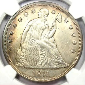 1871 着席リバティ シルバー ドル $1 - NGC 未流通詳細 (UNC MS) - レア