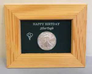 UNC 2024 アメリカン シルバー イーグル「HAPPY BIRTHDAY」ワイド木製フレーム
