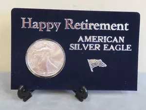 UNC 2024 アメリカン シルバー イーグル「HAPPY RETIREMENT」ディスプレイ ホルダー & スタンド