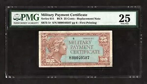 シリーズ 611 25c 交換券軍事支払証明書 - PMG 25 150,700円