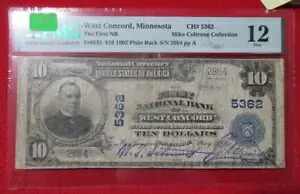 1902年 $1 ミネソタ州ウエストコンコード第一国立銀行 PMG 12 #TF-6003|WORLD RESOURCE【QUEEN店】