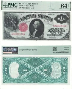 1917 年 $1 法定通貨札 F-36 PMG Ch Unc-64 EPQ
