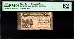 ニュージャージー植民地紙幣 Fr#NJ-92 1756 年 6 月 22 日 1s PMG 62 *初期および太字* 114,950円