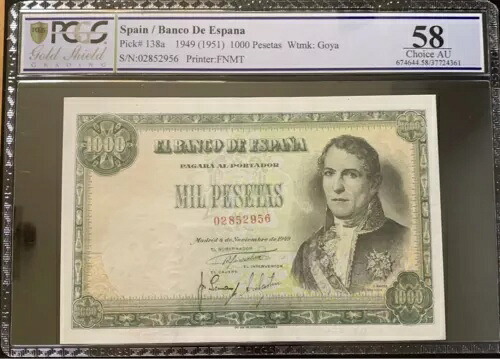 PGCS 58 スペイン銀行 1000 ペセタ 1949 非常に珍しい。 SinシリーズレアLj|WORLD RESOURCE【QUEEN店】
