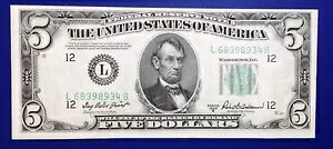 1950B $5 連邦準備銀行紙幣 Fr-1963-L サンフランシスコ 未流通