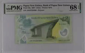 パプアニューギニア 2 キナ 2007 P 28 a Superb Gem UNC PMG 68 EPQ トップ ポップ