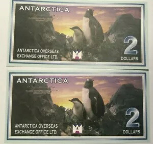2 ANTARCTICA $2.00 メモ連番シリアル番号 CRISP UNC