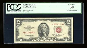 DBR 1953-A $2 法定神父1510 PCGS 30 シリアル A56167534A