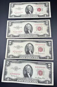 1953 + ABC & 4 $2 紙幣 米国法定通貨レター 5 枚セット VG+ #608