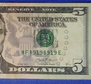 2013 $5 ファンシー シリアル番号 リピーター、オルタネーター 89 19 89 19