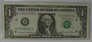 1988 $1 セントルイス レーダー ファンシー シリアル番号メモ H13466431A 鮮明な未流通