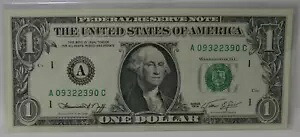 1974 $1 ボストン レーダー ファンシー シリアル番号メモ A09322390C 鮮明な未流通