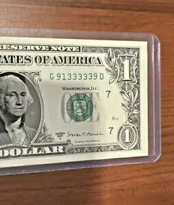 $1 Bill ファンシー シリアル 非常にクール # 91333339-2017A シリーズ - 3x5 すべて Prime-04