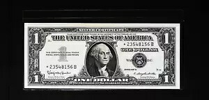 [スター] シルバー証明書 $1 1957B 交換品 UNC 未流通 大きなマージン