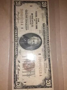 1929 年 $20 連邦準備銀行 いいえ