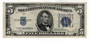 1934D $5 シルバー証明書ノート Fr. 1654 (TA ブロック) - VF