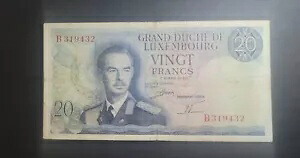 ルクセンブルク 20 フラン紙幣 1966 ヨーロッパ通貨紙幣