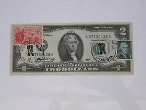 1976年 Uncir $2 FRN Bicentennial ハワイ初日スタンプ付き #L07330438A