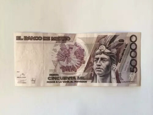 50000 ペソ メキシコ紙幣 1990 クアウテモック シリーズ 香港