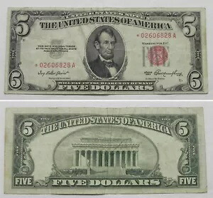 1953 年 $5 法定通貨 STAR 紙幣、XF、FR 1532*、*02606828A