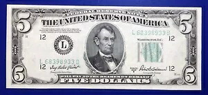 1950B $5 連邦準備銀行紙幣 Fr-1963-L サンフランシスコ 未流通